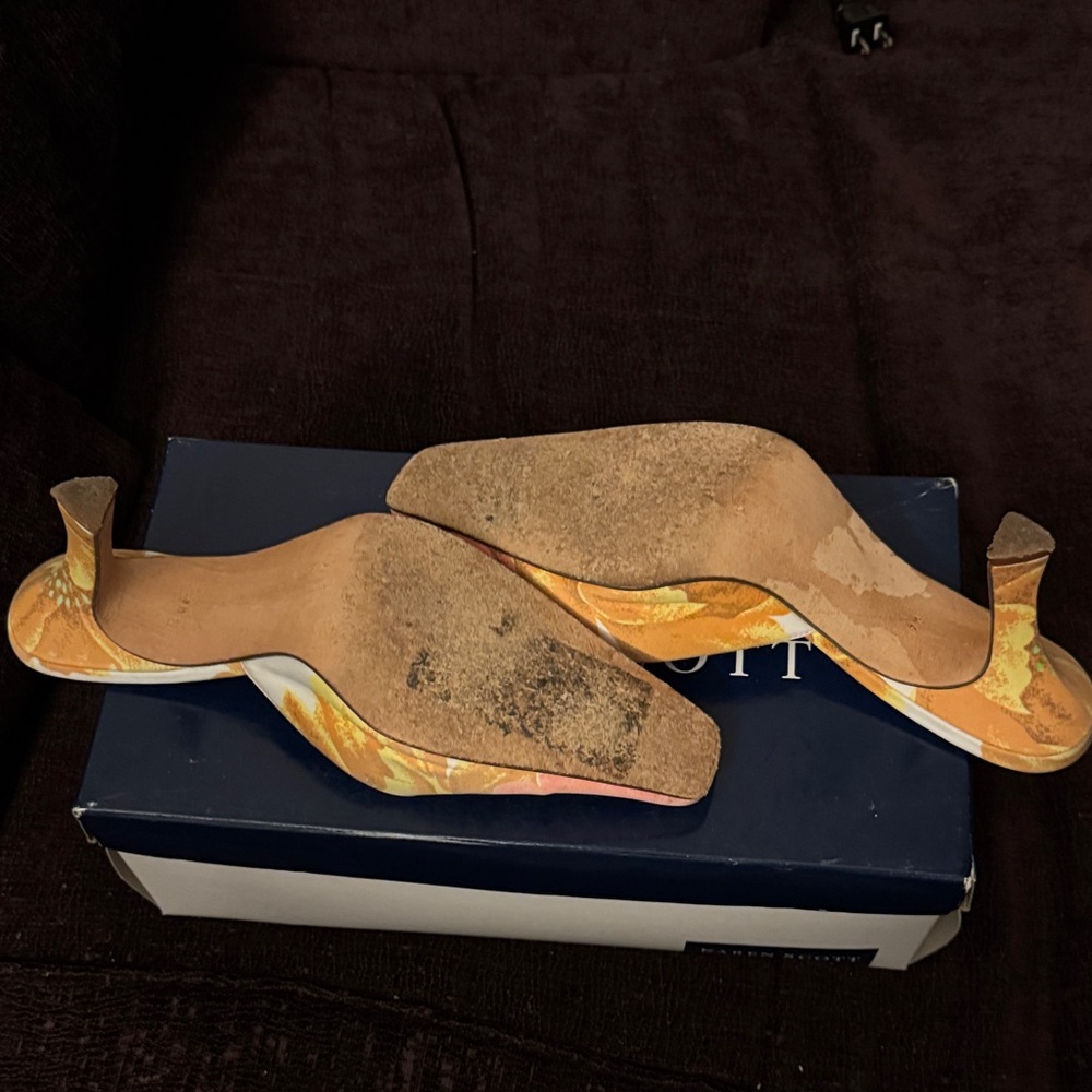 Karen Scott Women's Mules - Pink and Gold Floral - Picture 4 of 4